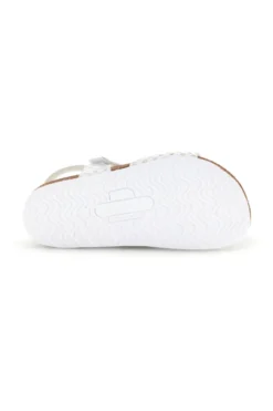 Sandali bianco e oro con fibbie Pittarello bio 257A187SR