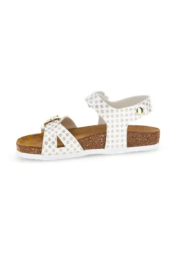 Sandali bianco e oro con fibbie Pittarello bio 257A187SR