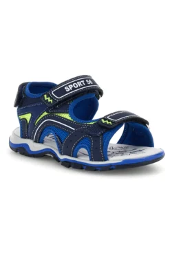 Sandali blu con dettagli a contrasto e chiusura a strappo Pitt kids 15115