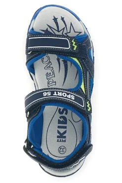 Sandali blu con dettagli a contrasto e chiusura a strappo Pitt kids 15115