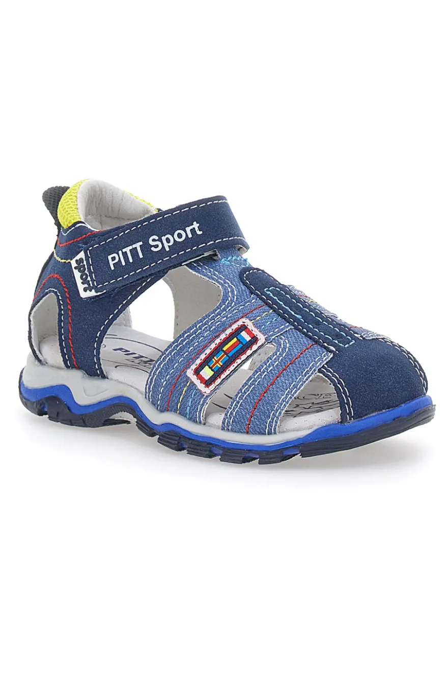 Sandali Blu con Punta Chiusa e Velcro Pitt Kids 14303