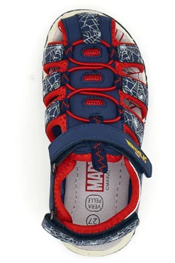 Sandali Blu con Strappo in Velcro Spiderman R1310531