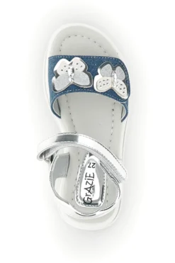 Sandali Blu e Argento con Applicazione Cuore Grazie girl 218593