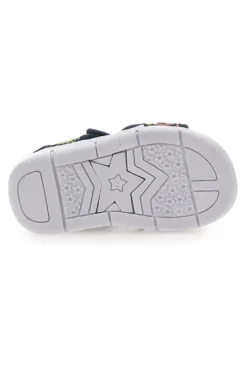 Sandali blu e verdi con stampa e chiusura a strappo Superga S63S820