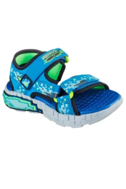 Sandali blu sportivi con stampa grafica Skechers Mega-Splash 4K