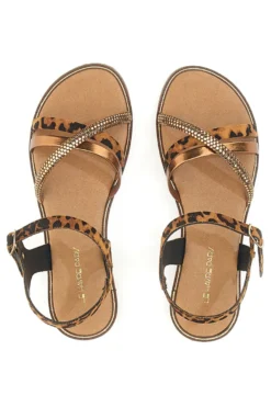 Sandali Bronzo con Fantasia Leopardata Le Havre Paris 5451