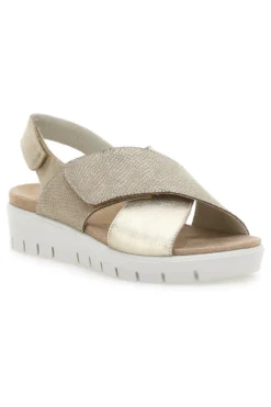 Sandali Champagne In Pelle Made in Italy Imac 7582403035713