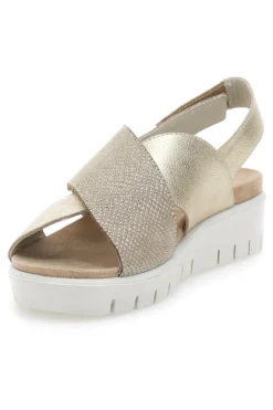 Sandali Champagne In Pelle Made in Italy Imac 7582403035713