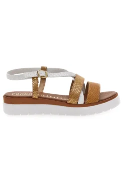 Sandali Cognac Made In Italy Mio Tempo 4827