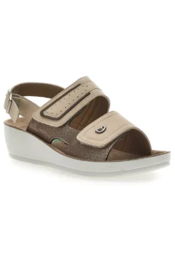 Sandali con Cinturino Slingback Taupe Eco Bio J532414