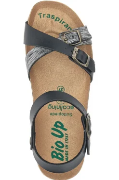 Sandali con Fibbie Neri Bio Up 22310