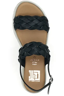 Sandali con Platform Nere Vera Pelle Pittarello Elite 81436