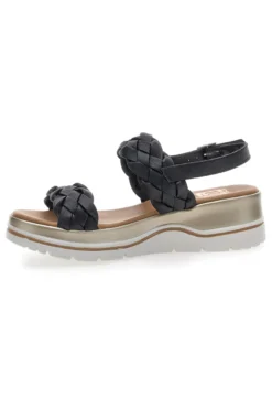 Sandali con Platform Nere Vera Pelle Pittarello Elite 81436