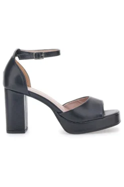 Sandali con tacco a Blocco Neri First Lady 414