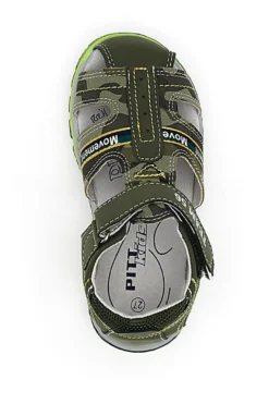Sandali con Velcro Verde Oliva Pitt Kids 14365