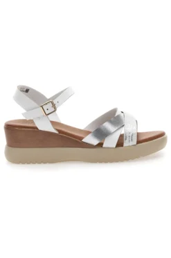 Sandali con zeppa bassa e fasce Bianchi incrociati PITTARELLO SUN FW10172