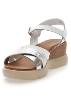 Sandali con zeppa bassa e fasce Bianchi incrociati PITTARELLO SUN FW10172