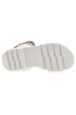 Sandali da bambina bianchi con fascia intrecciata Pitt kids 392639S