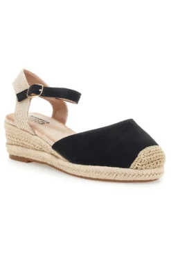 Sandali espadrillas da donna nere con zeppa in corda Pittarello sun BL1