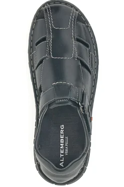 Sandali Fisherman Neri Con Strappo Altemberg 2401