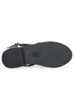 Sandali Fisherman Neri Con Suola Flat Pittarello Look 5022
