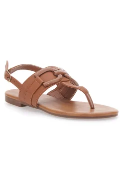 Sandali flat marroni con fascetta sottile MON DIEU PREA446