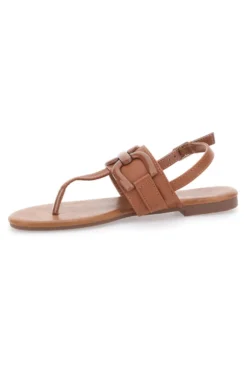 Sandali flat marroni con fascetta sottile MON DIEU PREA446