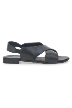 Sandali Flat Neri In Vera Pelle Pittarello Look 225435