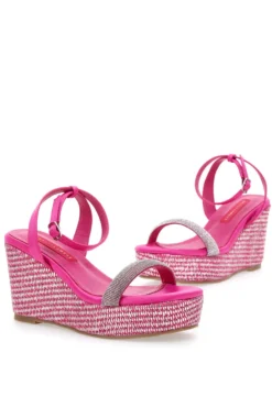 Sandali Fuxia Con Cinturino e Zeppa 10 cm Bettyflowers 1402