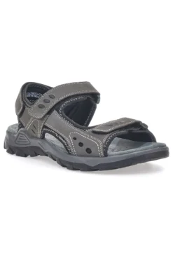 Sandali Grigi In Vera Pelle con Strappo in Velcro Fly Dynamic FD11
