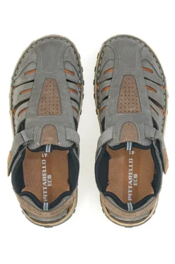Sandali Grigi in Vera Pelle Pittarello Eco 3004