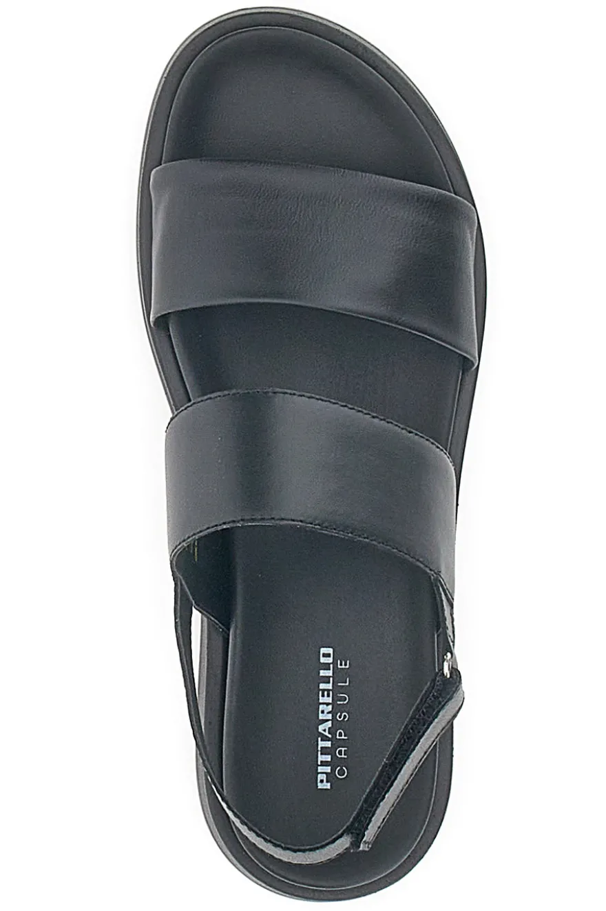 Sandali in Vera Pelle Nera Pittarello Capsule 28066