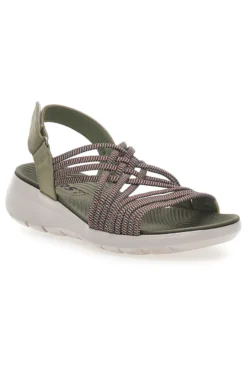 Sandali Khaki Con Tomaia Elastica Effetto Corda Intrecciata FIRST ACTIVE 1