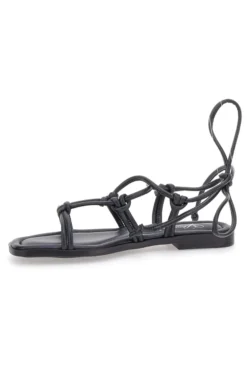 Sandali Lace-Up Neri Con Suola Flat Pittarello Look DC308100