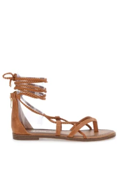 Sandali Lace-Up Sabbia Con Suola Flat Cafe' Cost 2502