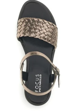 Sandali marrone con fascia intrecciata pelle Pittarello focus 222230