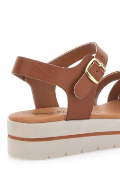 Sandali Marroni Con Platform Made in Italy PRIMA RIGA 1