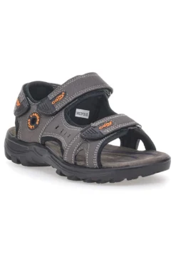 Sandali marroni con strappi regolabili Canguro CA1002 da donna