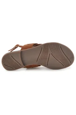 Sandali marroni in vera pelle infradito con frange Pittarello look IF6797