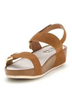 Sandali marroni in vera pelle Prima riga 6