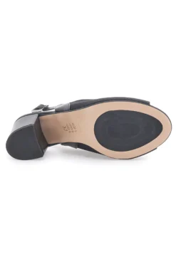 Sandali Neri Con Brillantini e Cinturino Sling-back Pittarello Glam 916