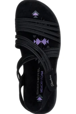 Sandali neri con fasce elastiche Skechers REGGAE SLIM SUNNYSIDE 2.0