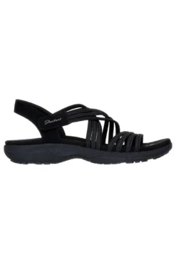 Sandali neri con fasce elastiche Skechers REGGAE SLIM SUNNYSIDE 2.0