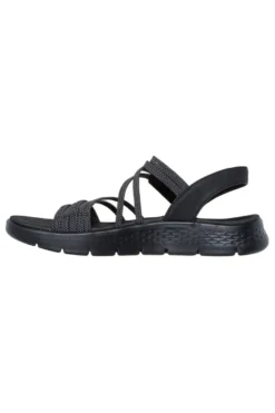 Sandali neri con fasce elastiche e cinturino in velcro Skechers Go walk flex sandal