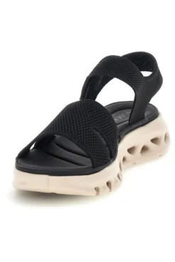 Sandali neri con fasce in tessuto suola comfort Plocadi G80634