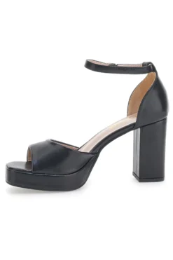 Sandali Neri con Plateau e Cinturino Alla Caviglia FIRST LADY P558