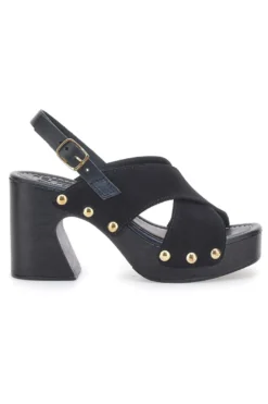 Sandali Neri con Tomaia in Pelle e Tacco a Coda PITTARELLO LOVE 5850