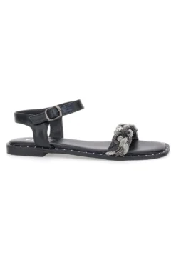 Sandali Neri con Treccia The First 92119