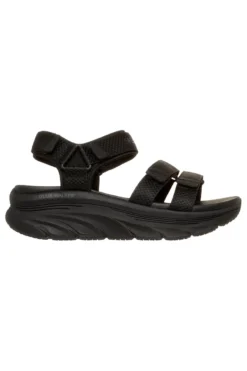 Sandali neri con tripla fascia regolabile Skechers D'LUX WALKER SANDAL SEA-SCAPE