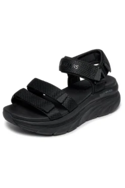 Sandali neri con tripla fascia regolabile Skechers D'LUX WALKER SANDAL SEA-SCAPE